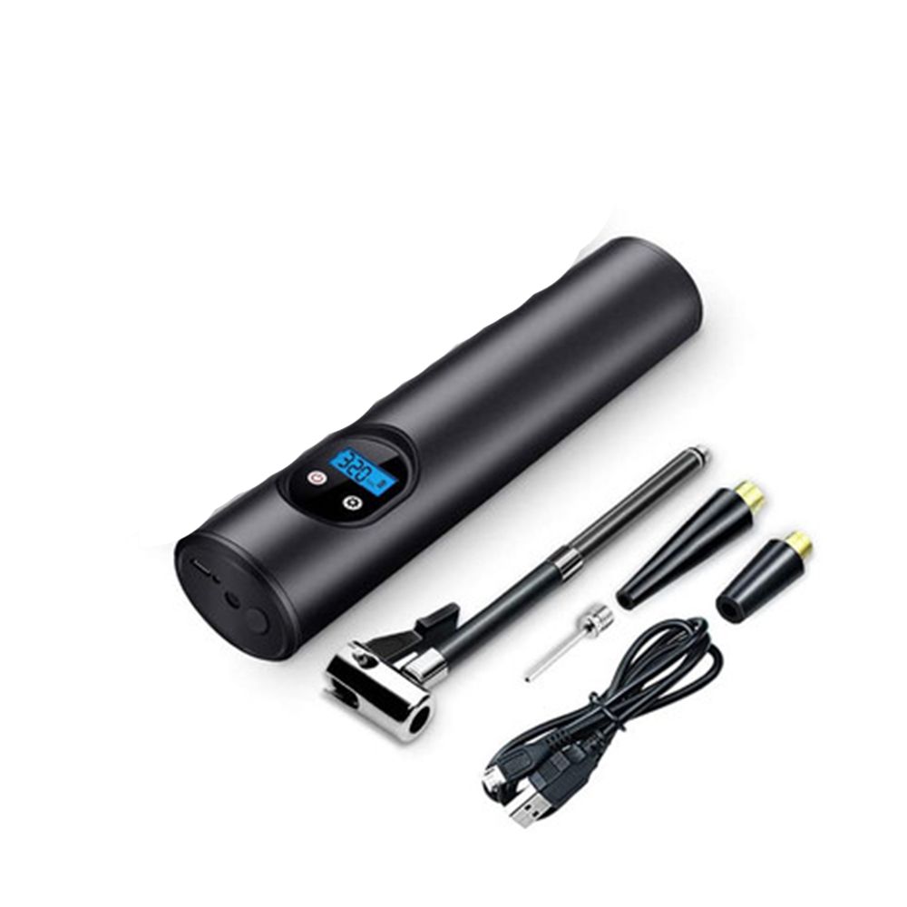 Mini Tire Inflator Rechargeable with LED Lights, Portable Air Compressor with Digital LCD Display, Wireless Air Compressor Tire Inflator for Car Motorcycle Bicycle Bike (black)