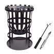 16" Fire Pit BBQ Grill Fireplace Outdoor Portable Brazier Camping Patio Heater