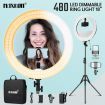 480 LED 18" Dimmable LED Ring Light Adjustable with Stand for Makeup Photo Studio