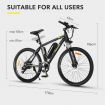 Auswheel 26" Electric Bike eBike Mountain Bicycle 36V 250W Brushless Motor 7 Speed Shifter