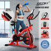 GENKI Spin Exercise Bike Indoor Cycling Bike Training Bicycle with LCD Monitor Red