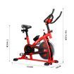 GENKI Spin Exercise Bike Indoor Cycling Bike Training Bicycle with LCD Monitor Red