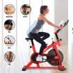 GENKI Spin Exercise Bike Indoor Cycling Bike Training Bicycle with LCD Monitor Red