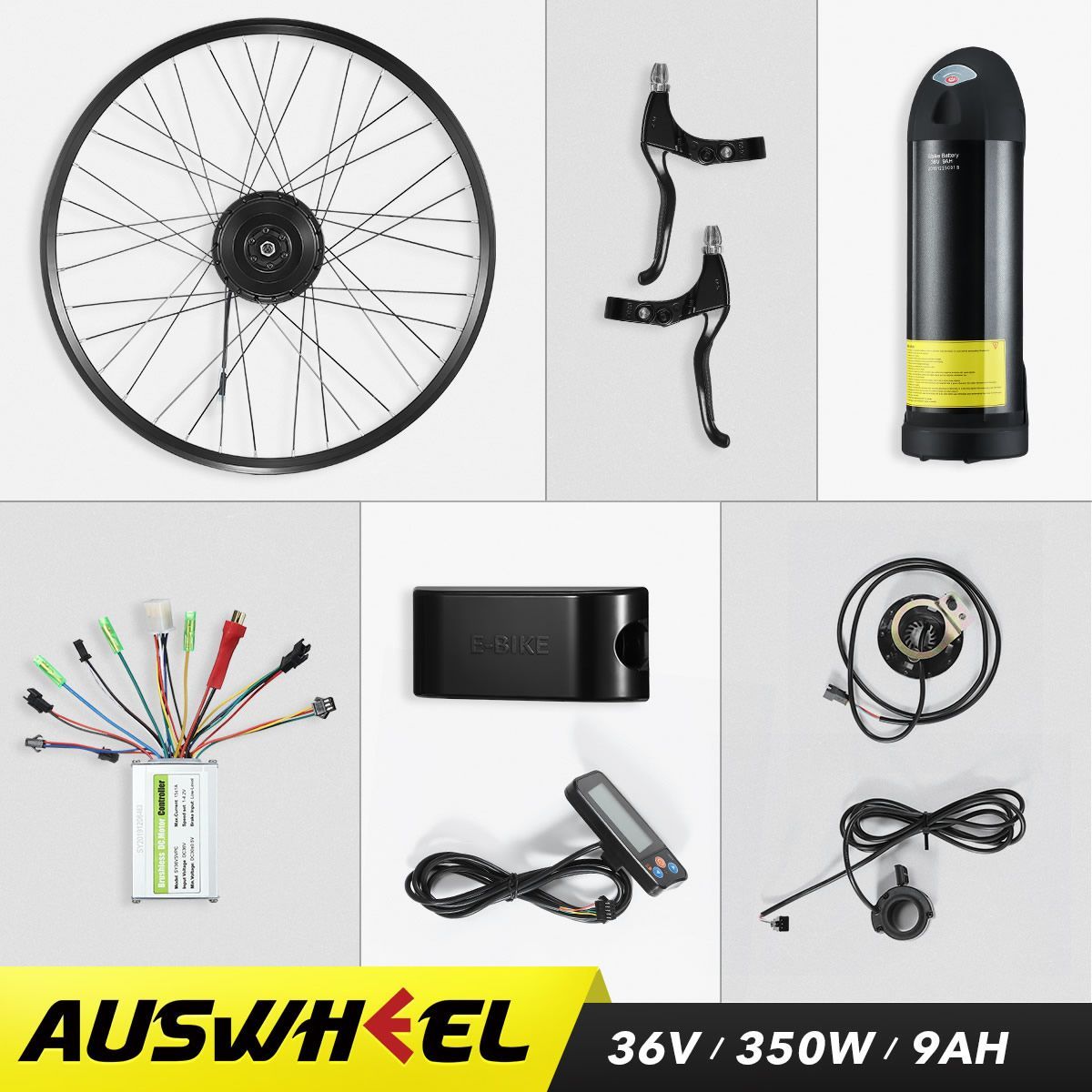 Electric Bike Conversion Kit with Battery 350W Brushless Motor 26" Rear Wheel