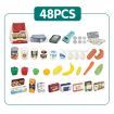 48 Pieces Preschool Kids Pretend Play Shop Grocery Supermarket with Trolley