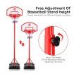 2.7m Adjustable Kid Basketball System Hoop Stand Backboard Basketball Set