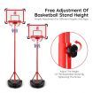 2m Portable Adjustable Basketball Stand Hoop System for Kids w/ Basketball