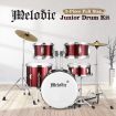 Melodic 5 Piece Drum Kit for Children Kids w/ Kick Pedal Cymbals Stool Drumsticks Red
