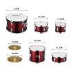 Melodic 5 Piece Drum Kit for Children Kids w/ Kick Pedal Cymbals Stool Drumsticks Red