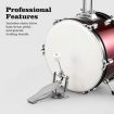 Melodic 5 Piece Drum Kit for Children Kids w/ Kick Pedal Cymbals Stool Drumsticks Red