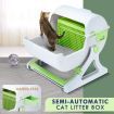 Petscene Cat Litter Box Pet Semi Automatic Cat Toilet Cat Furniture Green
