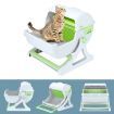 Petscene Cat Litter Box Pet Semi Automatic Cat Toilet Cat Furniture Green