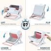 Cat Litter Box Large Kitty Hooded Tray Semi Automatic Toilet Pet Furniture Training Pink