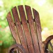 Wooden Chair Rocking Chair Outdoor Patio Furniture with Wagon Wheel Armrests