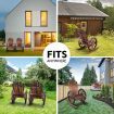 Wooden Chair Rocking Chair Outdoor Patio Furniture with Wagon Wheel Armrests