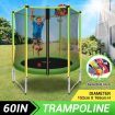 Genki 60" Trampoline Rebounder Jumping Gym Equipment Home Outdoor Fitness Kids Exericise with Safety Enclosure Net and Basketball Hoop