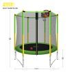 Genki 60" Trampoline Rebounder Jumping Gym Equipment Home Outdoor Fitness Kids Exericise with Safety Enclosure Net and Basketball Hoop
