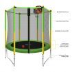 Genki 60" Trampoline Rebounder Jumping Gym Equipment Home Outdoor Fitness Kids Exericise with Safety Enclosure Net and Basketball Hoop