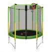 Genki 60" Trampoline Rebounder Jumping Gym Equipment Home Outdoor Fitness Kids Exericise with Safety Enclosure Net and Basketball Hoop