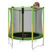 Genki 60" Trampoline Rebounder Jumping Gym Equipment Home Outdoor Fitness Kids Exericise with Safety Enclosure Net and Basketball Hoop