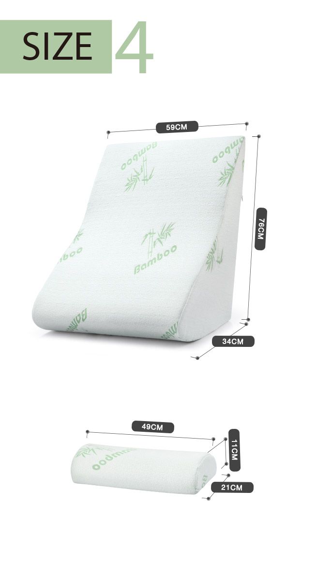 Luxdream 2 Pcs Foam Bed Wedge Pillow and Headrest with Breathable