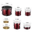 Melodic Full-size 5 Piece Drum Kit with Double Braced Hardware Cymbals Stool Red