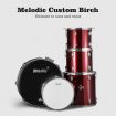 Melodic Full-size 5 Piece Drum Kit with Double Braced Hardware Cymbals Stool Red