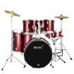 Melodic Full-size 5 Piece Drum Kit with Double Braced Hardware Cymbals Stool Red