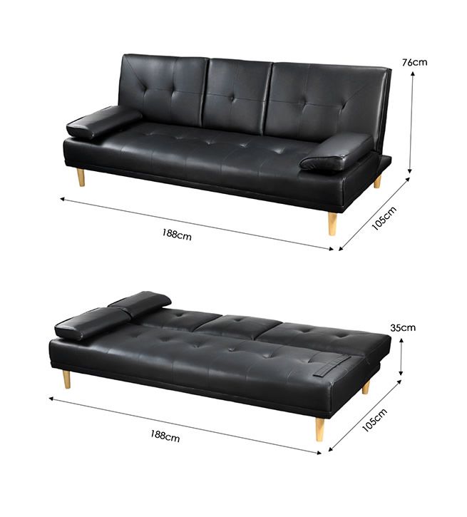 Pu Leather Sofa Bed Set 3 Seater Lounge, Pu Leather Couch Nz