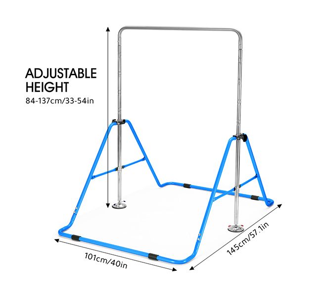 Genki Horizontal Gymnastics Bar for Kids Height Adjustable Training Kip