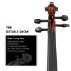 Melodic 3/4 Size Electric Violin with Carrying Case Nature