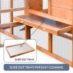 Wooden Chicken Run Coop Rabbit House Bunny Duck Hutch Hen Cage Nesting Box Enclosure Outdoor 2 Stories XL 178cm