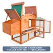 Wooden Chicken Run Coop Rabbit House Bunny Duck Hutch Hen Cage Nesting Box Enclosure Outdoor 2 Stories XL 178cm
