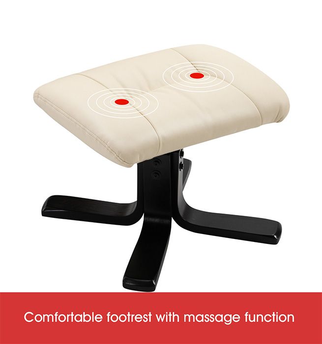 Full Body Massage Recliner Chair 8 Point Heated Office Chair Beige