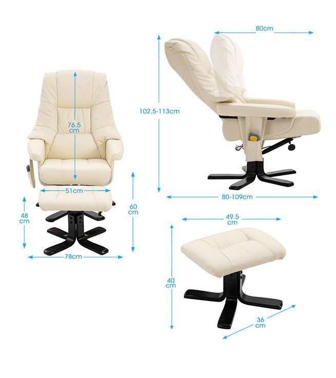 Full Body Massage Recliner Chair 8 Point Heated Office Chair Beige