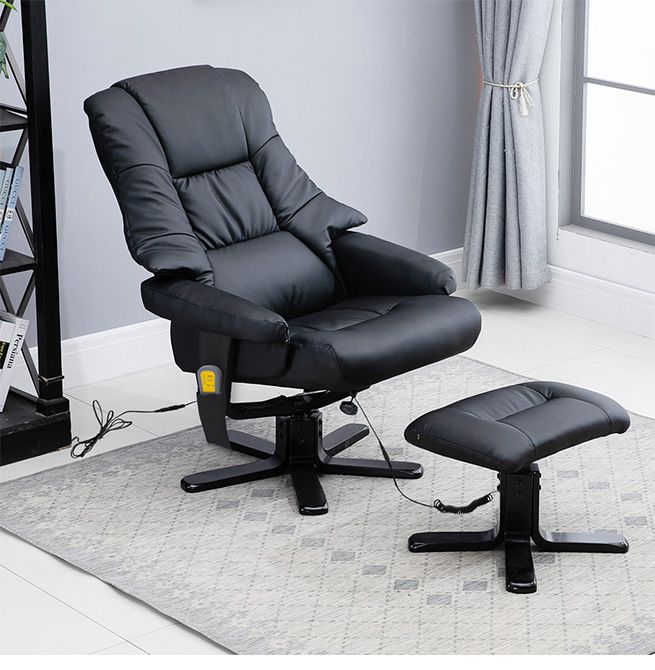 Full Body Massage Recliner Chair 8-Point Heated Office Chair Black