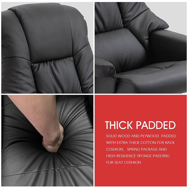 Full Body Massage Recliner Chair 8-Point Heated Office Chair Black