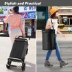 Shopping Cart Foldable Trolley Grocery Bag Waterproof Aluminium Trolley Black