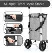 Shopping Cart Foldable Trolley Grocery Bag Waterproof Aluminium Waterproof Wheeled Storage Market Utility Granny Grey