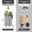 Shopping Cart Foldable Trolley Grocery Bag Waterproof Aluminium Waterproof Wheeled Storage Market Utility Granny Grey