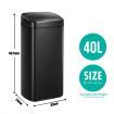 40L Sensor Bin Auto Rubbish Bin Recycle Trash Can Touch Free Kitchen Garbage Bin