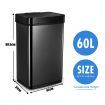 60L Sensor Bin Automatic Trash Can Touch-free Kitchen Garbage Bin