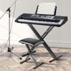 Melodic Adjustable Keyboard Stand Portable Piano Stool X-Shaped Bench Seat Set