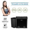 48L Rubbish Bin Dual Compartment Pedal Recycling Trashcan Kitchen Waste Garbage Household Stepbin Coated Steel Black