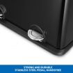 48L Rubbish Bin Dual Compartment Pedal Recycling Trashcan Kitchen Waste Garbage Household Stepbin Coated Steel Black