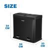 48L Rubbish Bin Dual Compartment Pedal Recycling Trashcan Kitchen Waste Garbage Household Stepbin Coated Steel Black