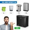 48L Rubbish Bin Dual Compartment Pedal Recycling Trashcan Kitchen Waste Garbage Household Stepbin Coated Steel Black