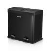 48L Rubbish Bin Dual Compartment Pedal Recycling Trashcan Kitchen Waste Garbage Household Stepbin Coated Steel Black