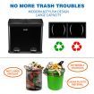 48L Rubbish Bin Dual Compartment Pedal Recycling Trashcan Kitchen Waste Garbage Household Stepbin Coated Steel Black