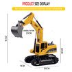 1:24 Remote Control Excavator Vehicle 6 Channels Charging Model Toys LED Light Simulation Sound
